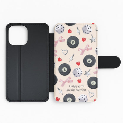 Happy Girls Are The Prettiest Pattern Flip Phone Case