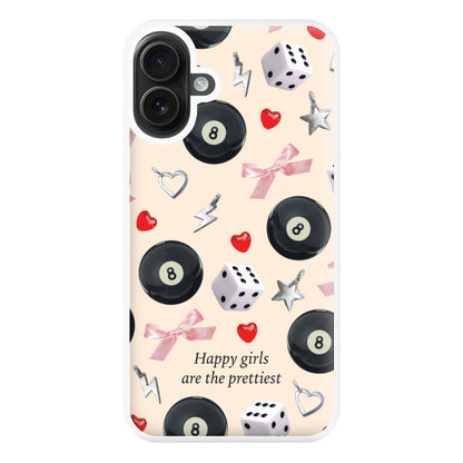 Happy Girls Are The Prettiest Pattern Phone Case for iPhone 16 Plus
