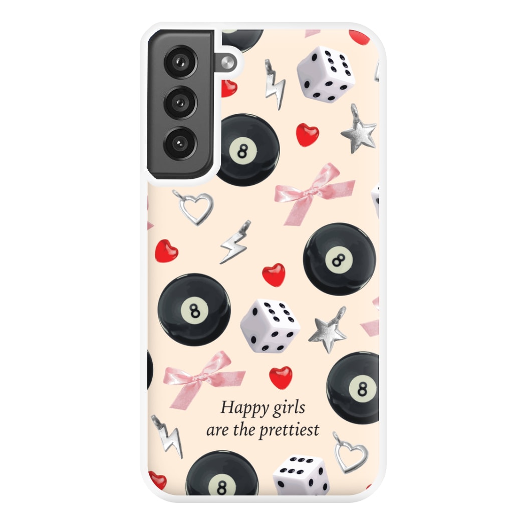 Happy Girls Are The Prettiest Pattern Phone Case for Galaxy S21FE