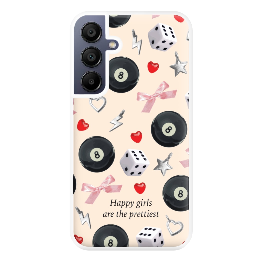 Happy Girls Are The Prettiest Pattern Phone Case for Galaxy A16