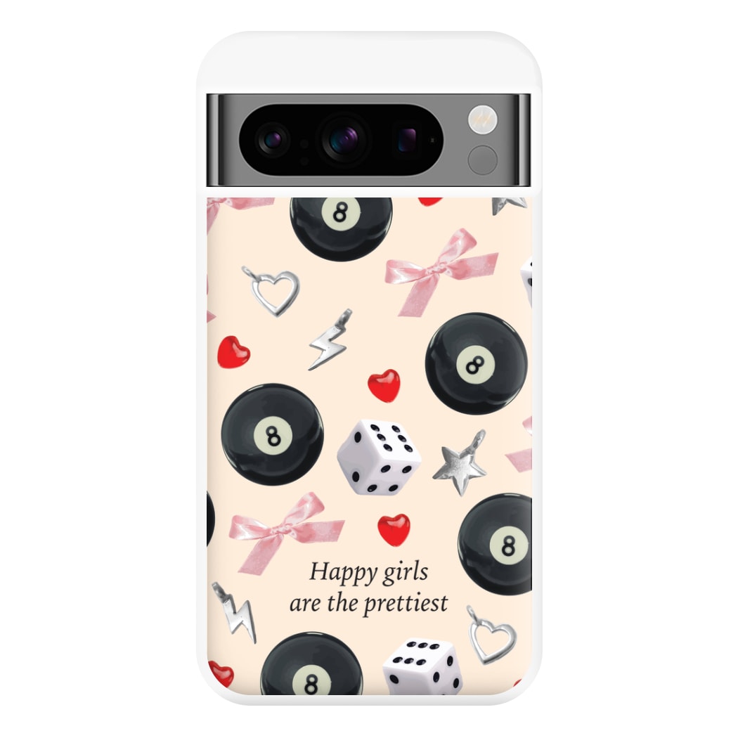 Happy Girls Are The Prettiest Pattern Phone Case for Google Pixel 8 Pro