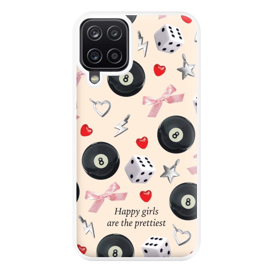 Happy Girls Are The Prettiest Pattern Phone Case for Galaxy A12