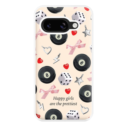 Happy Girls Are The Prettiest Pattern Phone Case for Google Pixel 8a