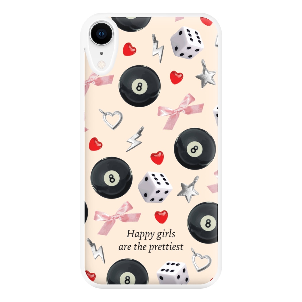 Happy Girls Are The Prettiest Pattern Phone Case for iPhone XR