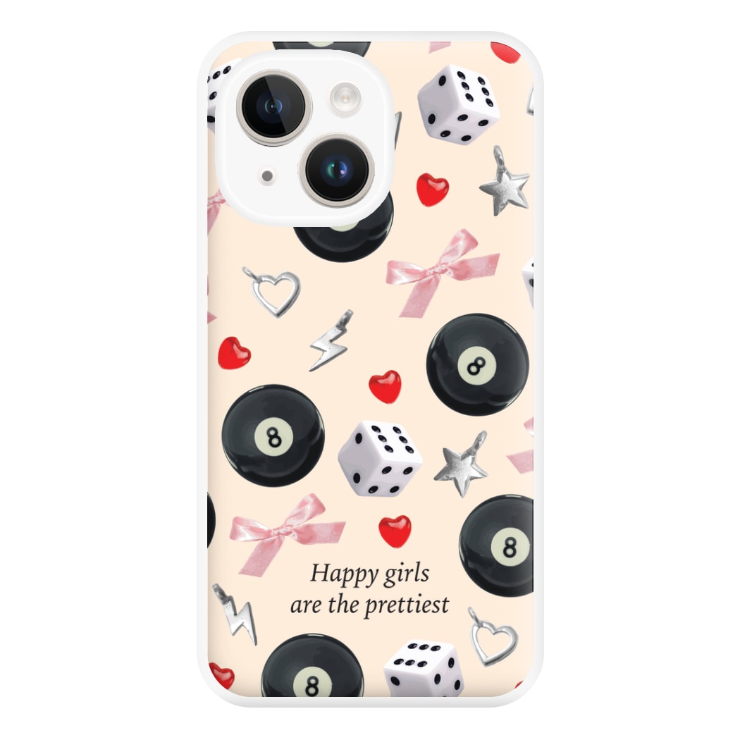 Happy Girls Are The Prettiest Pattern Phone Case for iPhone 14 Plus