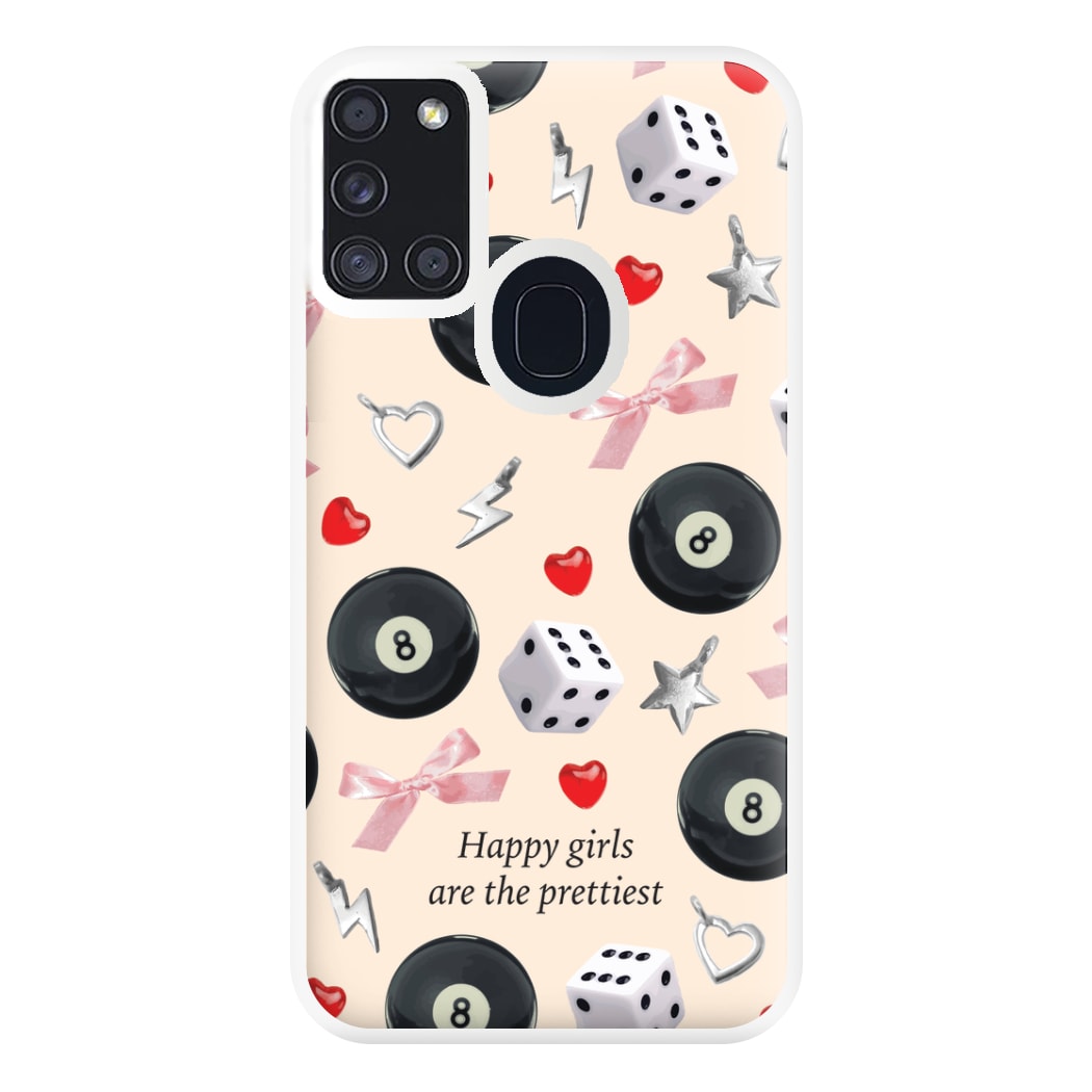 Happy Girls Are The Prettiest Pattern Phone Case for Galaxy A21s