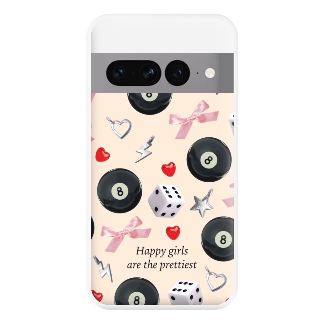 Happy Girls Are The Prettiest Pattern Phone Case for Google Pixel 7 Pro