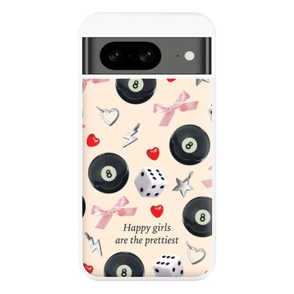 Happy Girls Are The Prettiest Pattern Phone Case for Google Pixel 8