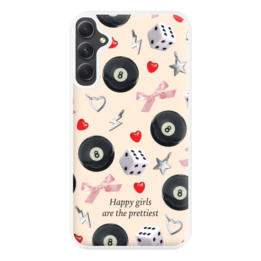 Happy Girls Are The Prettiest Pattern Phone Case for Galaxy A34