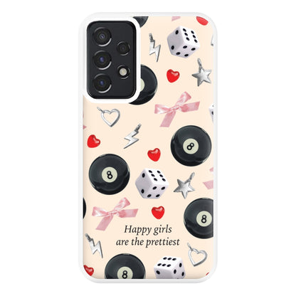 Happy Girls Are The Prettiest Pattern Phone Case for Galaxy A52 / A52s