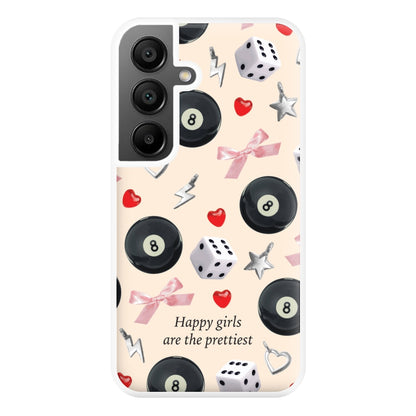 Happy Girls Are The Prettiest Pattern Phone Case for Galaxy A56