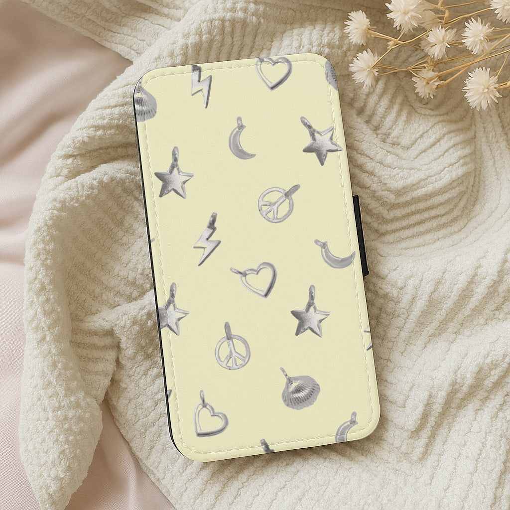 Bracelet Charms Pattern Wallet Phone Case