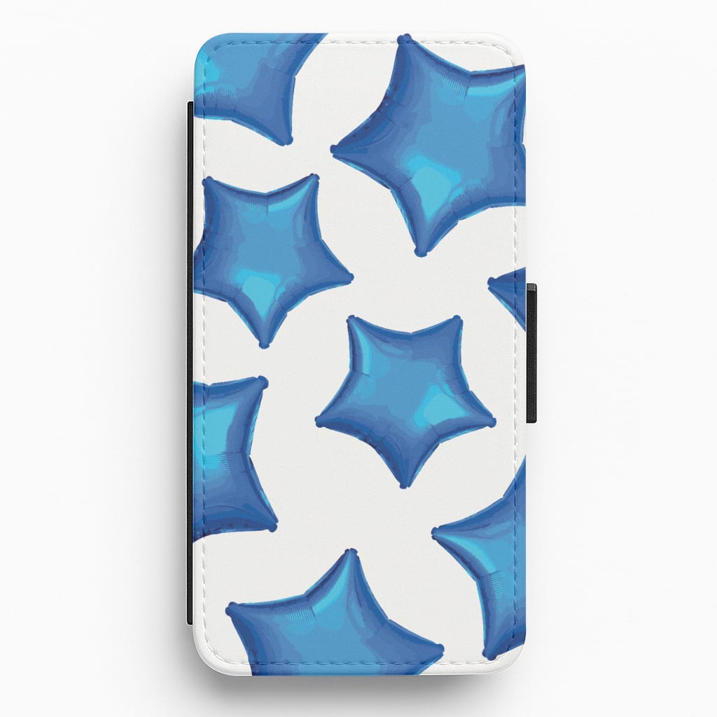 Blue Star Balloons Pattern Flip / Wallet Phone Case