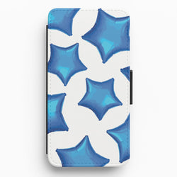 Blue Star Balloons Pattern Flip / Wallet Phone Case