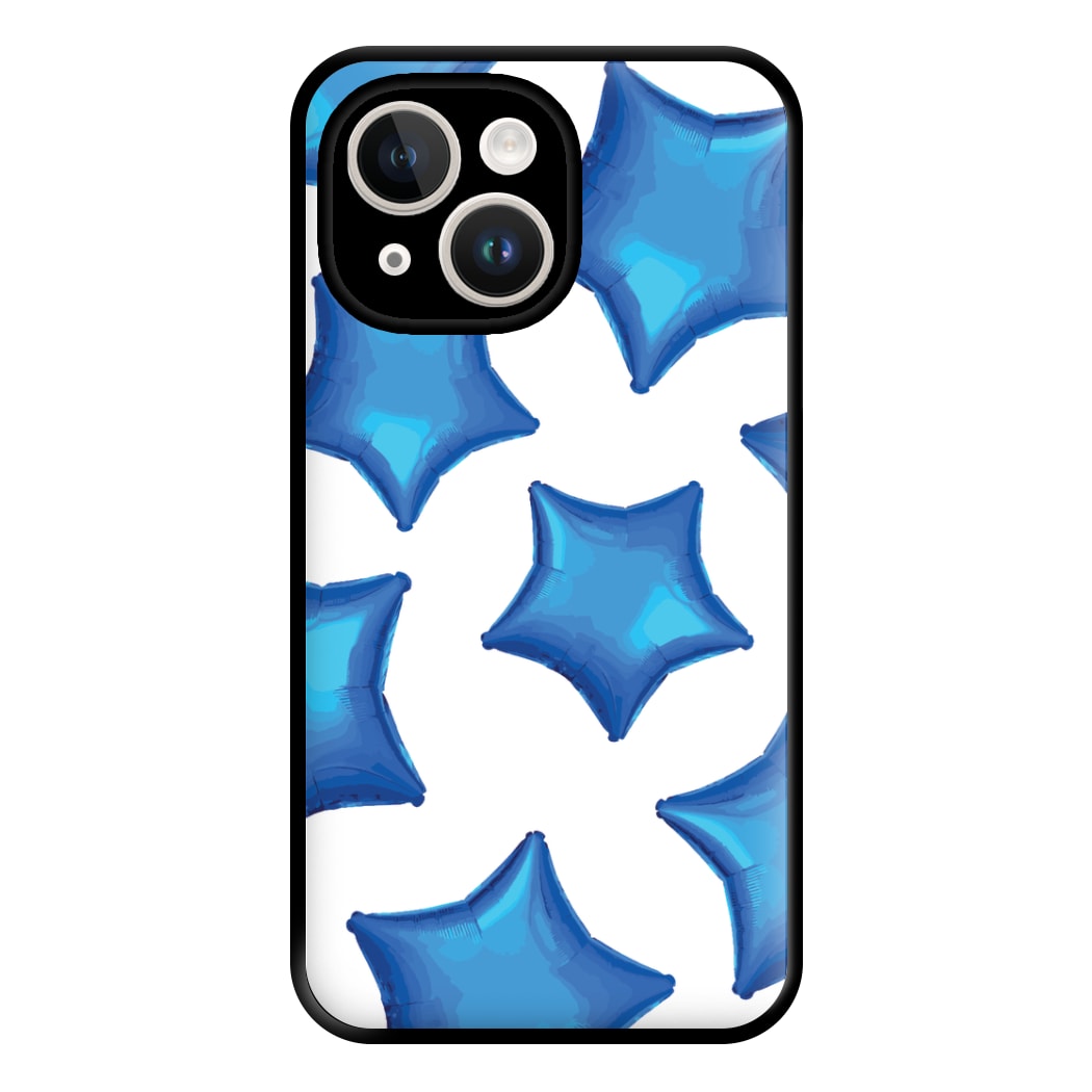 Blue Star Balloons Pattern Phone Case for iPhone 14 Plus