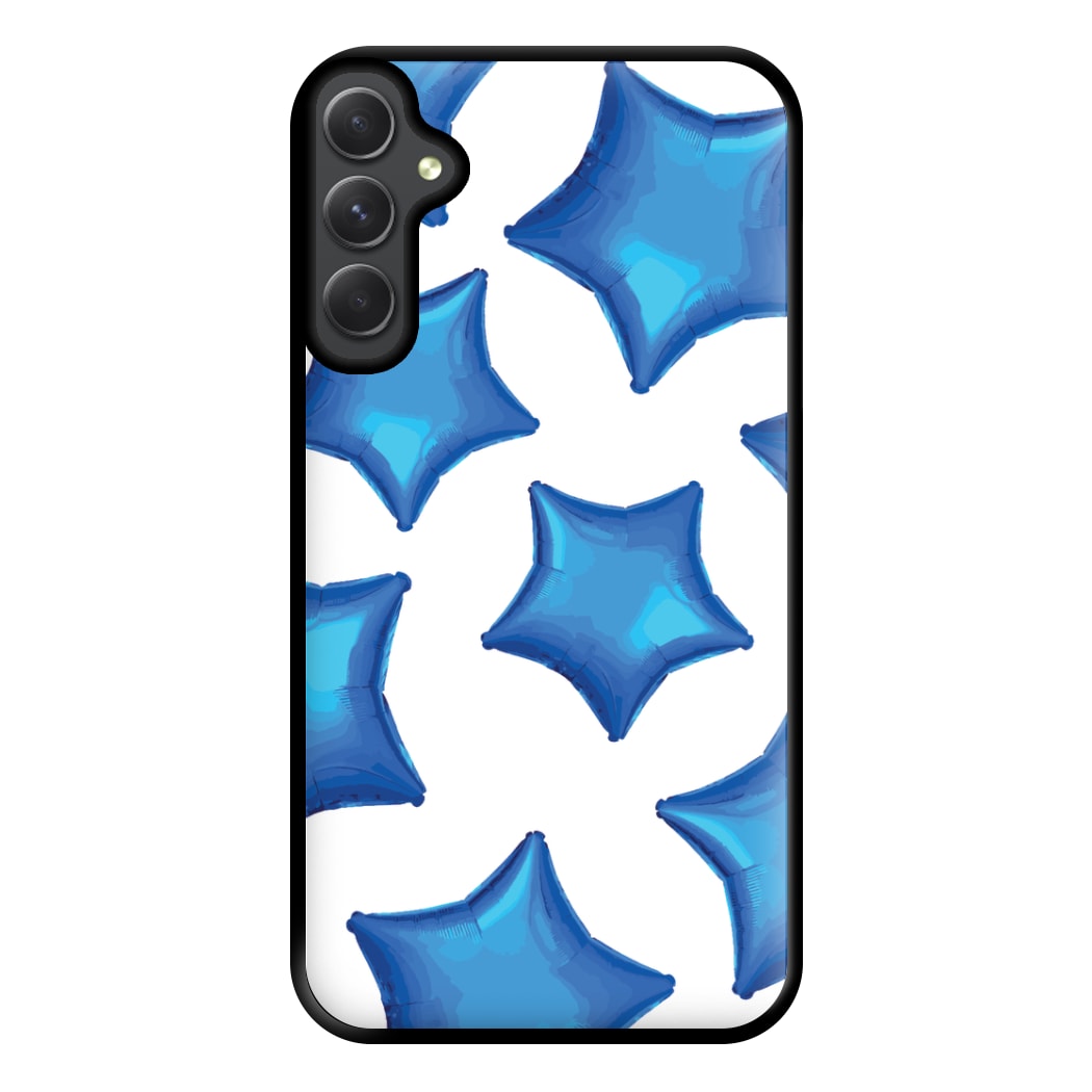 Blue Star Balloons Pattern Phone Case for Galaxy A34