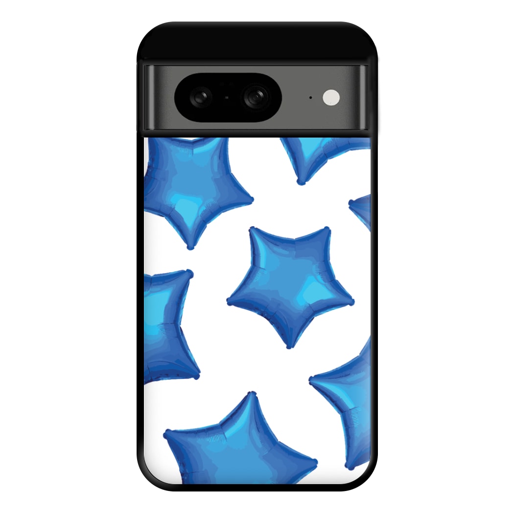 Blue Star Balloons Pattern Phone Case for Google Pixel 8
