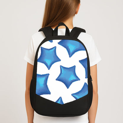 Blue Star Balloons Pattern Large School Bag