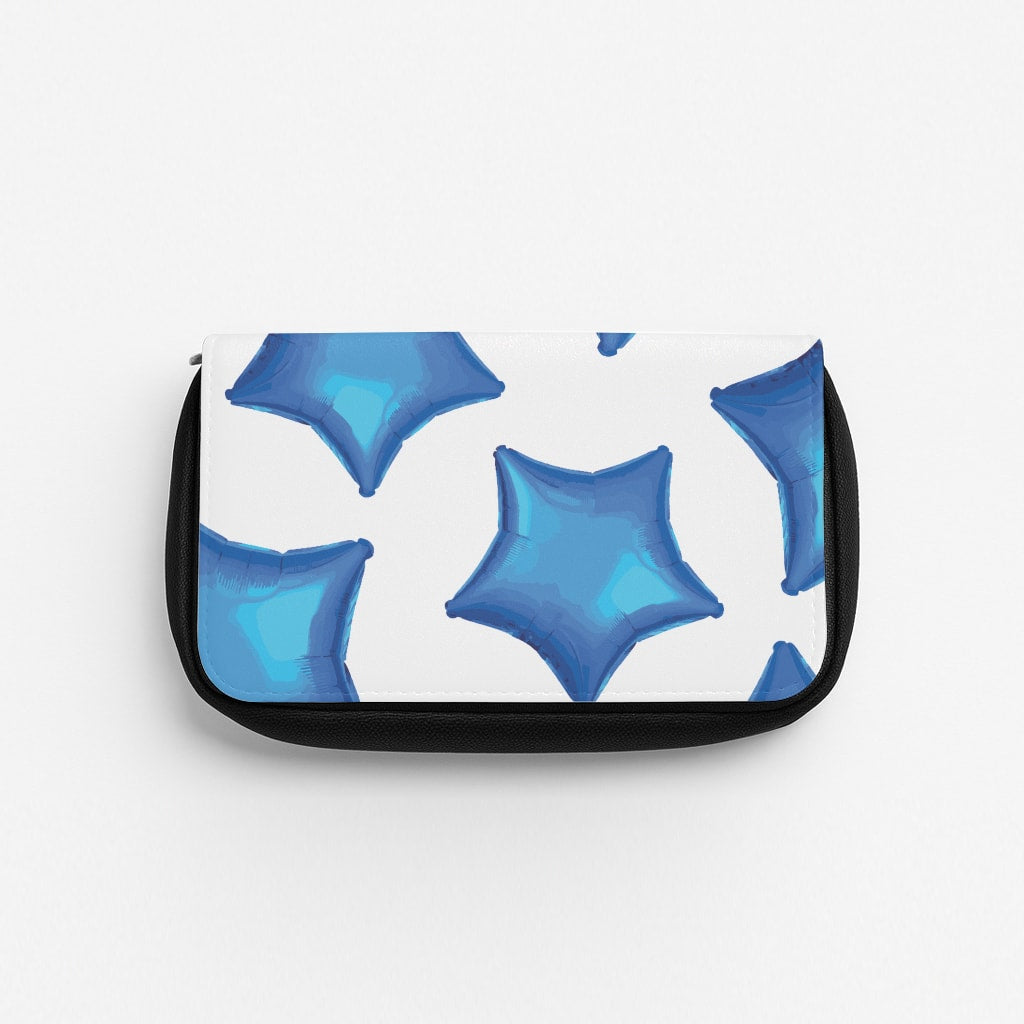 Blue Star Balloons Pattern Pencil Case