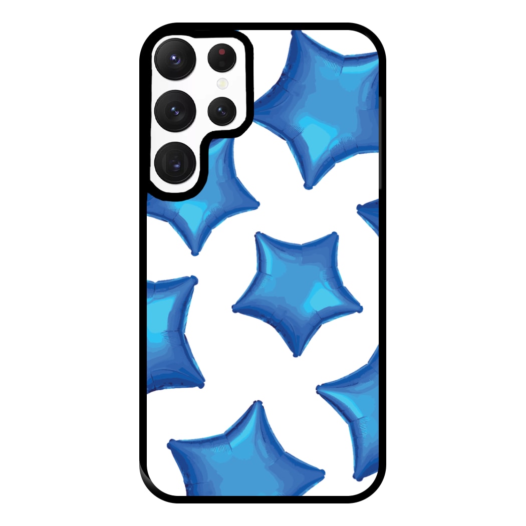 Blue Star Balloons Pattern Phone Case for Galaxy S22 Ultra