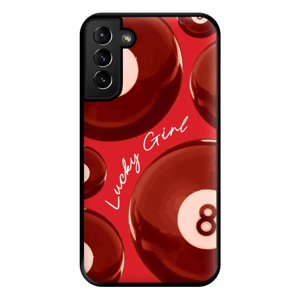 8-Ball Lucky Girl Pattern Phone Case for Galaxy S21 Plus