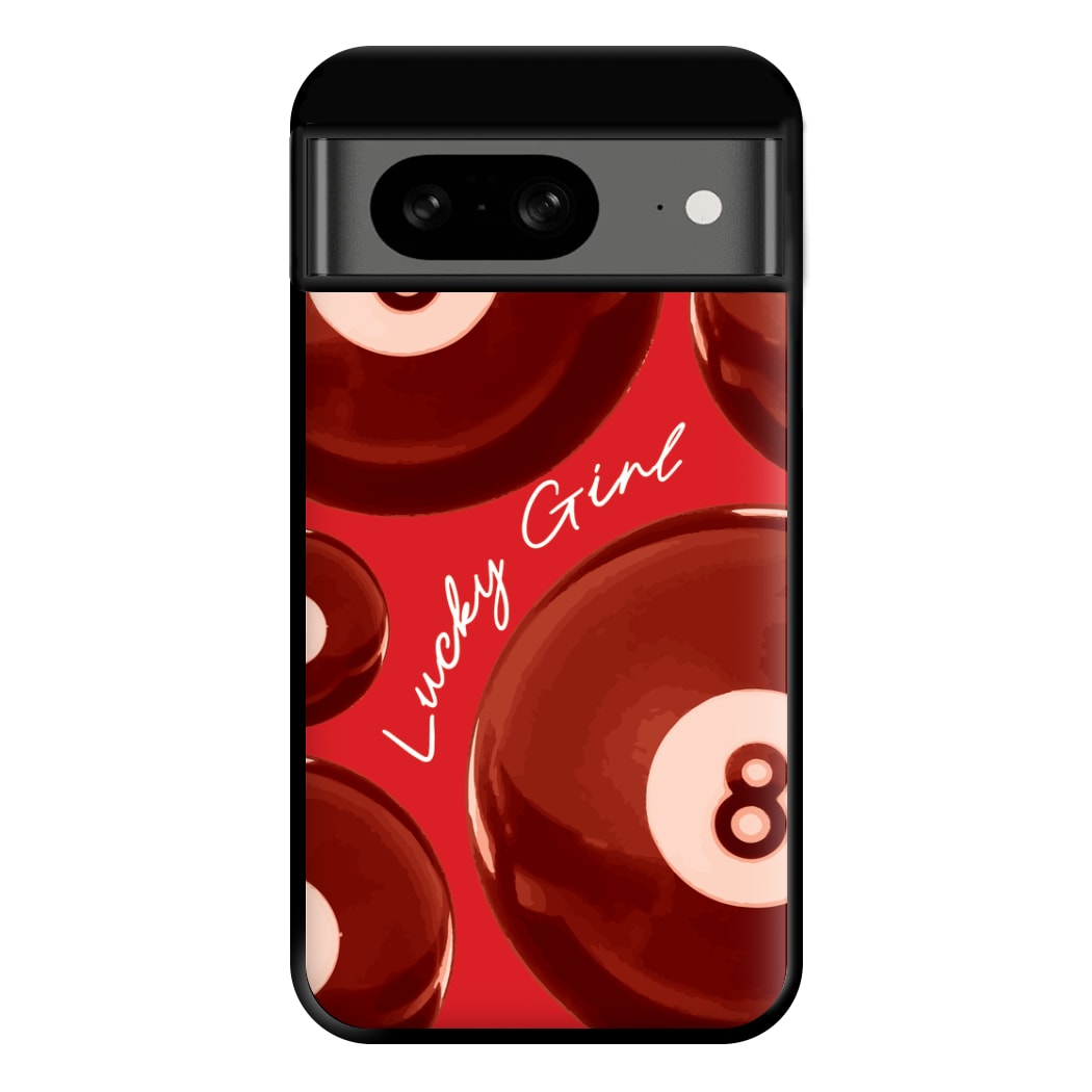 8-Ball Lucky Girl Pattern Phone Case for Google Pixel 8