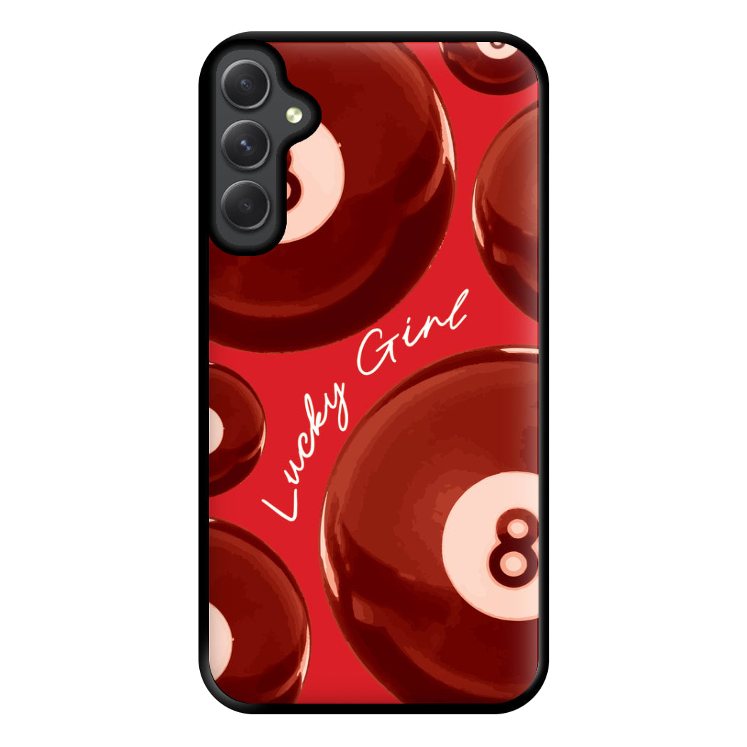 8-Ball Lucky Girl Pattern Phone Case for Galaxy A34