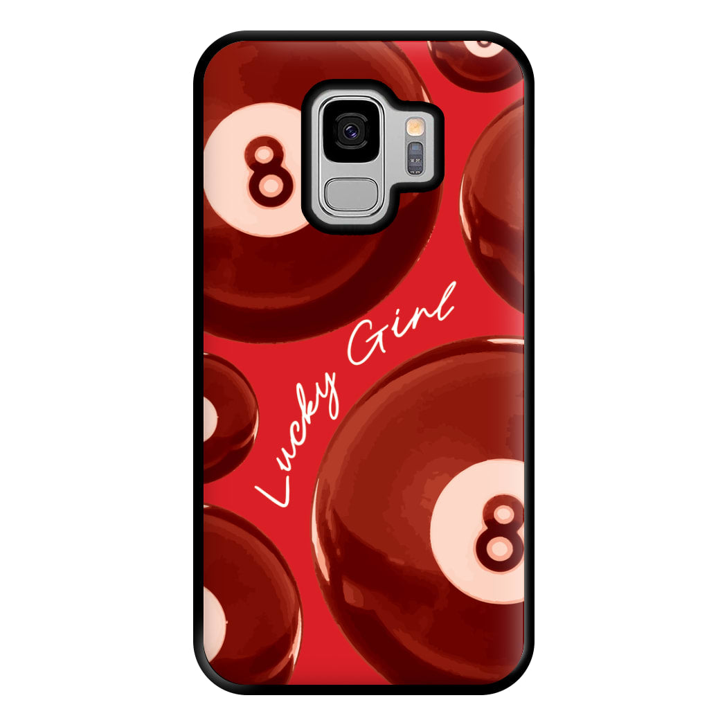8-Ball Lucky Girl Pattern Phone Case for Galaxy S9 Plus