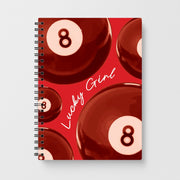 8-Ball Lucky Girl Pattern Notebook 1