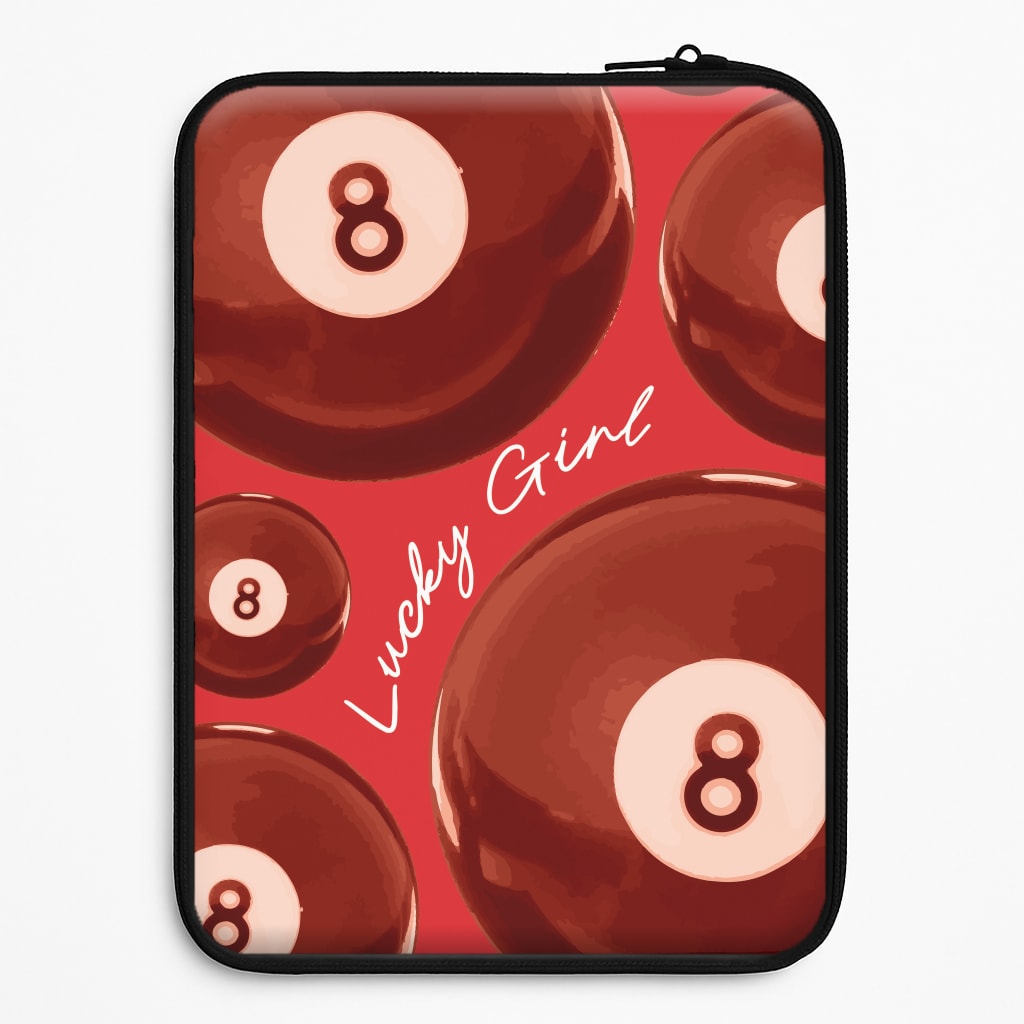 8-Ball Lucky Girl Pattern Laptop Sleeve