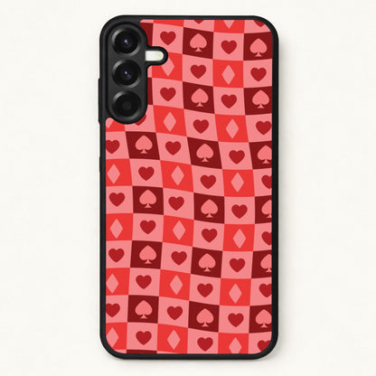 Card Suits Pattern Red Phone Case for Galaxy A57