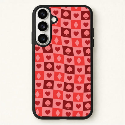 Card Suits Pattern Red Phone Case for Galaxy S26