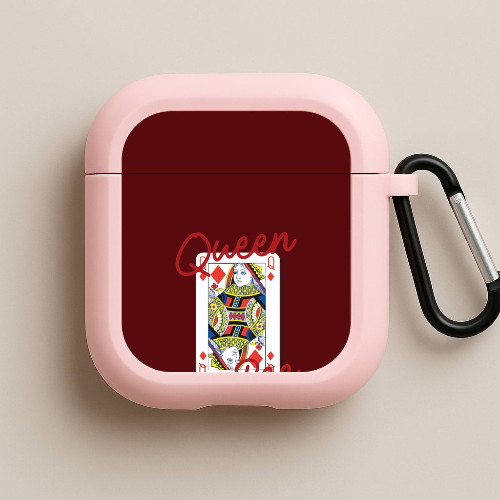 Queen Bee Playing Card Pink AirPods Case