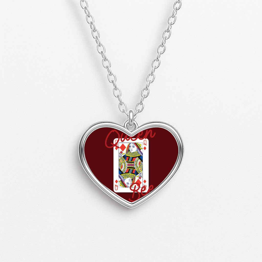 Queen Bee Playing Card Necklace