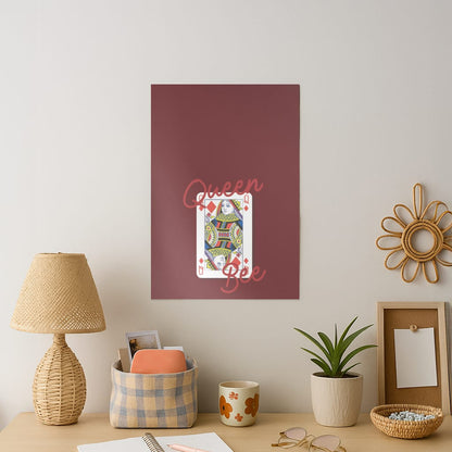 Queen Bee Playing Card Art Print