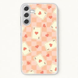 Cute Playing Cards And Hearts Pattern Phone Case for Galaxy A57