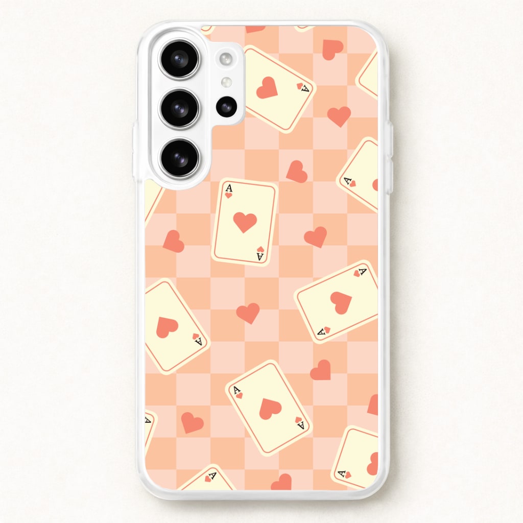 Cute Playing Cards And Hearts Pattern Phone Case for Galaxy S26 Ultra