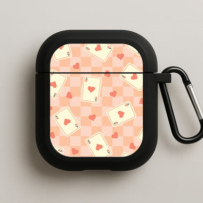 Cute Playing Cards And Hearts Pattern AirPods Case
