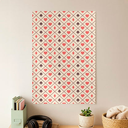 Zig-Zag Card Suits Pattern Poster
