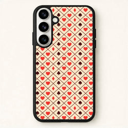 Zig-Zag Card Suits Pattern Phone Case for Galaxy S26 Plus