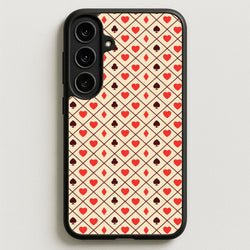 Zig-Zag Card Suits Pattern Phone Case for Galaxy S25FE