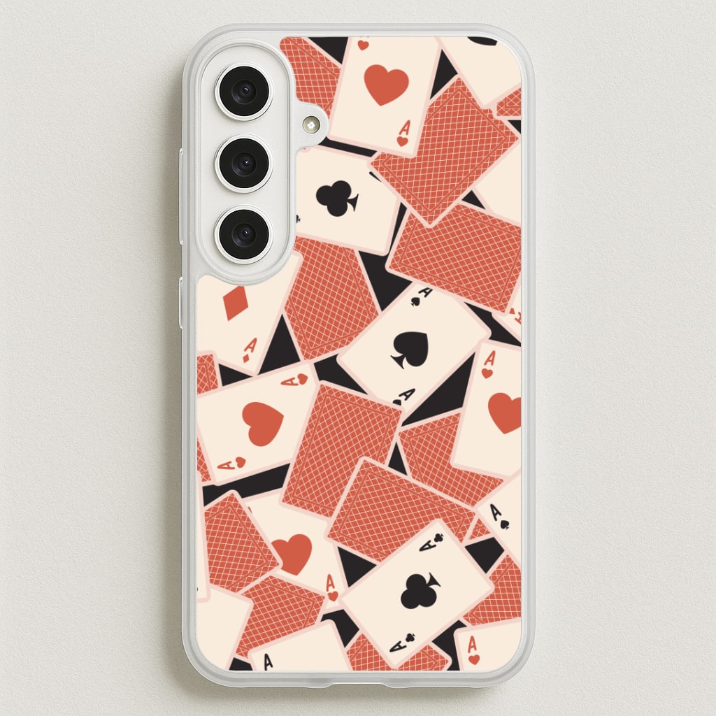 Playing Cards Collage Pattern Phone Case for Galaxy S25FE