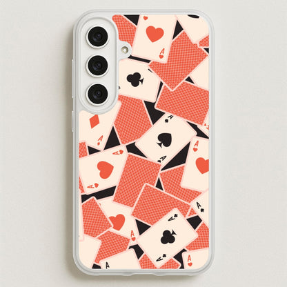 Playing Cards Collage Pattern Phone Case for Galaxy S25FE