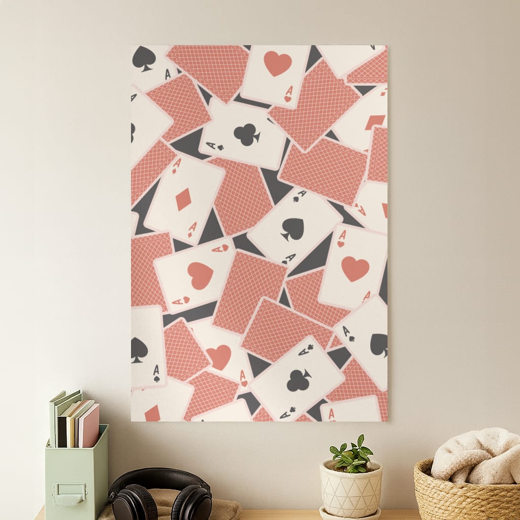 Playing Cards Collage Pattern Poster