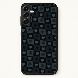 Card Suits Pattern Black Phone Case for Galaxy A57