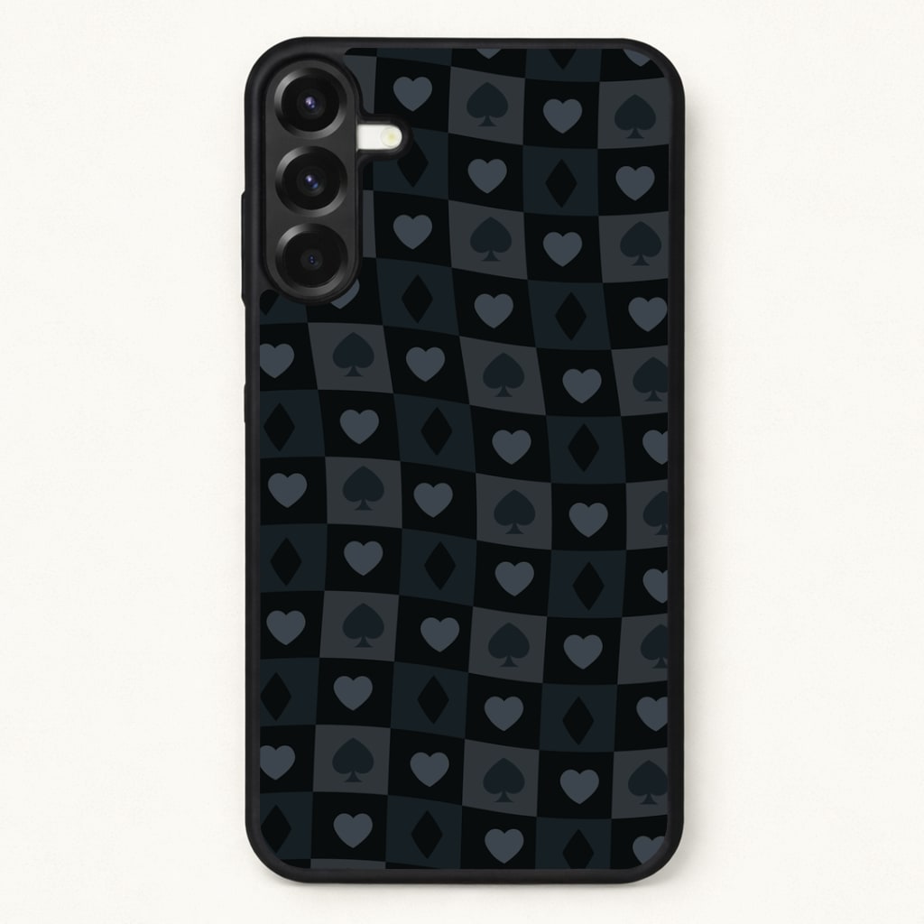 Card Suits Pattern Black Phone Case for Galaxy A37