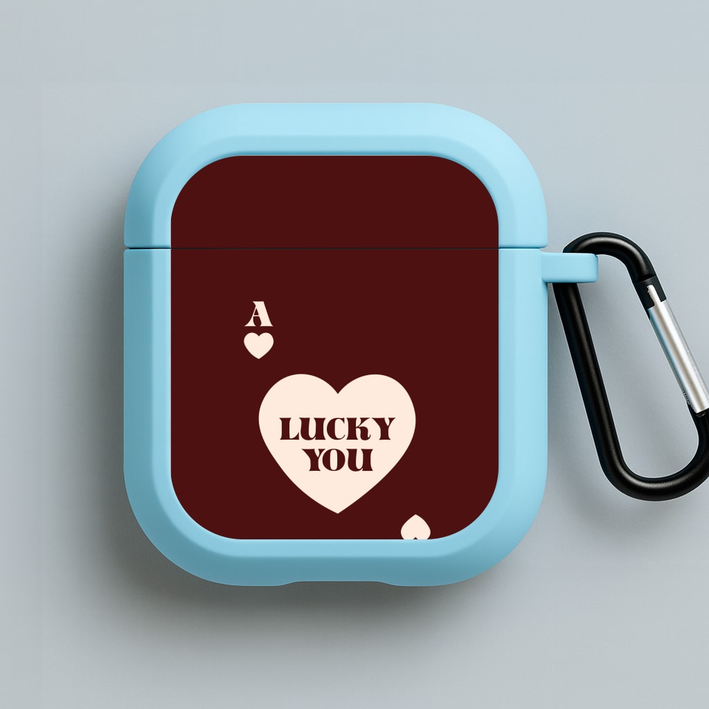 Ace Of Hearts Lucky You Blue AirPods Case