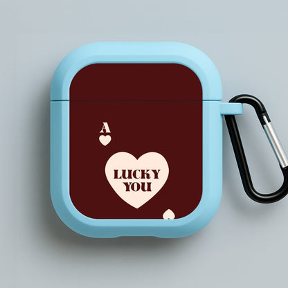 Ace Of Hearts Lucky You Blue AirPods Case