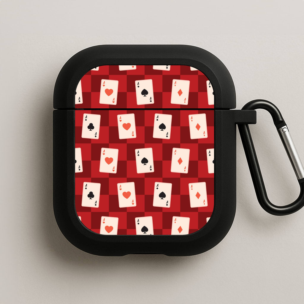 Card Deck Checkered Pattern  AirPods Case