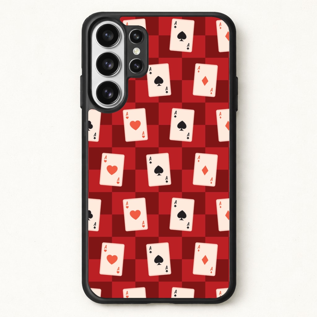 Card Deck Checkered Pattern Phone Case for Galaxy S26 Ultra